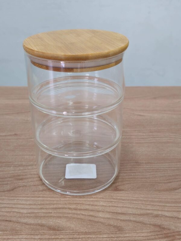 GLASS SET 3 JEANINE STACK JARS 400ML